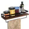 Decorative Plates Wall Shelf Wood Floating Rack Decoration Multifunction Storage Holder For Kitchen/ Bedroom Frame