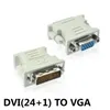 DVI VGAメスアダプターDVI-Iプラグ24 + 5 PからVGAジャックアダプターHDビデオグラフィックカードコンバーターPC HDTVプロジェクター用