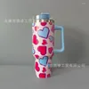 Wasserflaschen grenzüberschreitende Valentinstags-Serie Tasse Edelstahl Isolierung kaltes Auto mit Griff 40 Unzen Eis