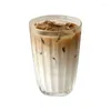 Wine Glasses Vertical Striped Water Cups Ice American Latte Coffee Cup Simple Glass Milk Juice Kitchen Accessories