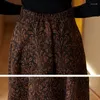 Rokken elegante mode jacquard vintage wollen lange rok vrouw 2024 winter dikker grote swing los a-line saias longas femme