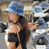 BERETS LUSSO HOUNDSTOOTH DEMPIO DELLA DENUM DENIM CHECHET CAPPA DI PRIMA DI PRIMAVERA ESTALLA MACCHI DI PESCIMENTO SEGNI