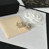 Brand Designer Semi Open Earrings Luxurious 18k Gold-Plated Fashionable Personalized Earrings High-Quality Diamond Inlay Charming Girl Earring Box