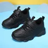 Sneakers Childrens shoes childrens casual sports shoes black Pu leather sports shoes boys and girls black shoes school running tennis sports shoes d240513