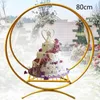 Decorative Plates Gold 80cm Wedding Cake Stand Flower Floral Hoop For Party Decoration