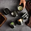 Tassen japanischer Sushi-Gerichte kommerzieller Tee Tasse Becher Keramikgeschirrs Gerade Glas Retro Stapelbares Haushalt kleiner Teetassen