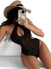 Swimwear Women's One Piece Swimsuit Femmes 2024 Solide licou solide Bodys Sexy Bodys Monokini Summer Beachwear Bathing Forwing Femme