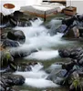 Bakgrunder 3D floder vardagsrum badrum golvplattor pvc vattentät anpassad po självhäftande