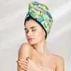 Asciugamano microfibra per la cura dei capelli farfalle libellula con foglie di asciugatura rapida per donne assorbenti per le donne