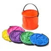 Areia jogo água diversão 12x14cm Balde de areia dobrável Ferramenta de jardim portátil Sand Bucket Beach Battle Battle Activity Game Toy Fácil de transportar para a família e as criançasl2405