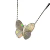 Designer sieraden luxe Vanca Accessories Big Butterfly ketting vrouwelijk 18K rosé goud slot botketen witte fritillaria grijs fritillaria