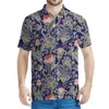 Polos de polos masculino preto branco Paisley 3D Camisa polo impressa masculino Bohemian Floral Mangas curtas Summer Lapeel Tees Button Camisetas