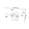 Crystal Pearl Flower Hair peigt Clip Hairpin For Women Bride Rhinestone Bridal Wedding Hair Accessories Bijoux Peigne