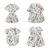 AP Collection SS24 Tencel Cotton Girls Dress with Foder Baby Kids Romper Sweet Children Clothing Set #6601 240507