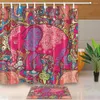 Tende da doccia boho set set divertente africa elefante rosso elefante colorato geometrico mandala decorazione del bagno floreale poliestere con 12 ganci