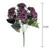 Fleurs décoratives 7 têtes de fleur artificielle Silk Rose Bouquet de pivoine Faux pour le mariage Table Bridal Table Party Vase Home Decor