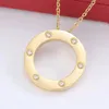 2024 Designer Liebesschraube Anhänger Halsketten Titanium Stahl Designer Buchstabe C Diamant Luxus Jewlery Geschenke Mädchen Gold Silber Rose Frauen Großhandel nicht Fade Jewelry B07