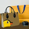 Graffiti -Umhängetasche Totebag Designer -Tasche Großkapazität Einkaufshandtasche Cartoon Tierdruck Gold Hardware Reißverschluss Brieftasche Frauen Münze Geldbörse abnehmbares Riemen