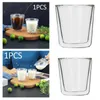 Muggar Double Wall Coffee Cup Isolerat Clear Glass Mug för Cappuccino Latte Tea