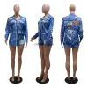 Nieuwe Designer Tracksuits Summer Outfits Women Two -Piece Set Short Set Letters Shirt en Shorts Blue Sweatsuits Casual Groothandel kleding