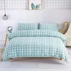 Ensemble de literie Girl Boy Cover Lignes de lit bleu Ensemble de couette Feuilles pour adultes et taies d'oreiller Countreur Bedroom Bedpread Twin Taille