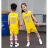 2324 Boy Girl Lakers 23 Jerseys de Basquete Crianças Conjunto de Jersey Primary Jersey Game Treinamento de Treinamento de Treinamento 240511