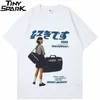 Hip Hop Streetwear Harajuku T-shirt Girl Japanse Kanji Print T-shirt mannen Zomer korte mouw T-shirt Katoen losse tops Tees 240513