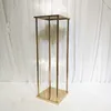 Candle Holders 12pcs)Square Wedding Metal Gold Flower Vase Column Stand For Centerpiece Decoration Yudao1080