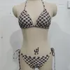 Frauen Badebekleidung sexy Micro Bikini 2024 Plaid Print Verband Frau Badeanzug Frau Tanga Bikinis Set 2 Stück Frauen Badeanzug Strandkleidung