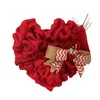 Decorative Flowers Home Heart-Shaped Red Garland Pendant Valentine'S Day Hanging Cloth Pleat Props Yard Fence Festival Decoration