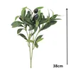 Decorative Flowers With Olive Fruit Artificial Branch Handmade Elegant Fake Plants Plastic Green Leaf Bedroom