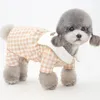 Patrón de ropa para perros Patrón de ropa de cachorro Pajama para perros pequeños yorkie chiwawa gato pantalones a cuadros camiseta