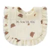 jdwm bibs burp cloths baby saliva towel plain cotton babybib childrens給餌エプロン男の子と女の子プリーツエッジプリントファブリックd240513