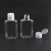 30 ml 60 ml Bouteille en plastique pour animaux de compagnie vide avec capuchon à capuchon en forme carrée transparente bouteille pour maquillage de désinfectant à la main jetable