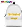 Backpack NoisyDesigns Imagem personalizada Sacos de viagem para o ensino médio Crianças Bolsa de grande capacidade Livro Crianças Drop