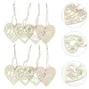 Dekorativa figurer 4 Set Valentine's Day Ornament Wood Heart Decor Christmas Heart-Shaped Wood Hearts Tom Chip Slices For DIY