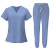 Womens Uniform Nurse Work Uniform Set Beauty Salon Clinic Top and Pants Doctor and Spa Care Robe Set 240420