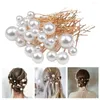 Hair Clips Chic Bridal Hairpin Sturdy Retro Headwear Faux Pearls U-Shaped Tiara Forks Stick Decorative