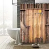 Shower Curtains Wooden Farmhouse Style Curtain Waterproof Fabric Bathtub Decoration