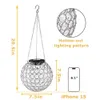 Zonne -aangedreven lantaarn hangende buitenkerstdecoratie, dubbele LED -diameter 7,5 inch (ongeveer 19,1 cm) kleurverandering en koud wit kristalbol hanger