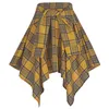 Skirts Plaid Skirt Women Pleated Lace-up Tie Mini Y2k Streetwear Harajuku Vintage Irregular Sports Street Fart Curtain