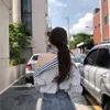 Women's Blouses GIDYQ Elegant Striped Shirts Women Sexy Off Shoulder Halter Casual Korean Fashion Hollow Out Long Sleeve Streetwear Tops