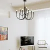 Lâmpadas penduradas da vela da sala de estar para teto de estilo francês pingente preto Light Luxury Ledelier Room Decor