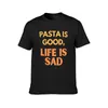 Herrtankstoppar pasta är bra liv ledsen t-shirt sommar tunga vikter anime kläder män grafik t-shirts roliga