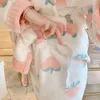 Multiple styles of flannel postpartum clothing, autumn and winter short hair, pregnant women's pajamas, coral velvet loose fit, large size breastfeeding