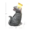 Gardenfans Cat Garden Decoration, Outdoor Solar Energy Statue with LED Lights, Suitable for Holloween Decoration in Courtyards, Lawns, and Courtyards