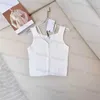 Luxury designer women's tank top 2024 Early Spring New Sexy Slim Fit Versatile Letter Zipper Shoulder Strap Short Suspended Tank Top