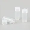 200 x 4g 4ml Plastic PE Test Tubes With White Plug Lab Hard Sample Container Transparent Packing Vials Women Cosmetic Bottles Dopbn