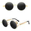 Lunettes de soleil 2024 Retro Metal Steampunk Men Femmes Fashion Round Lunes Brand Designer Vintage Soleil