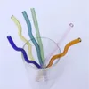 Eco di vetro bere in vetro riutilizzabile ad alta resistenza alla temperatura borosilicata Clead Clearled Wavy Latte Straws FY5320 FY5320